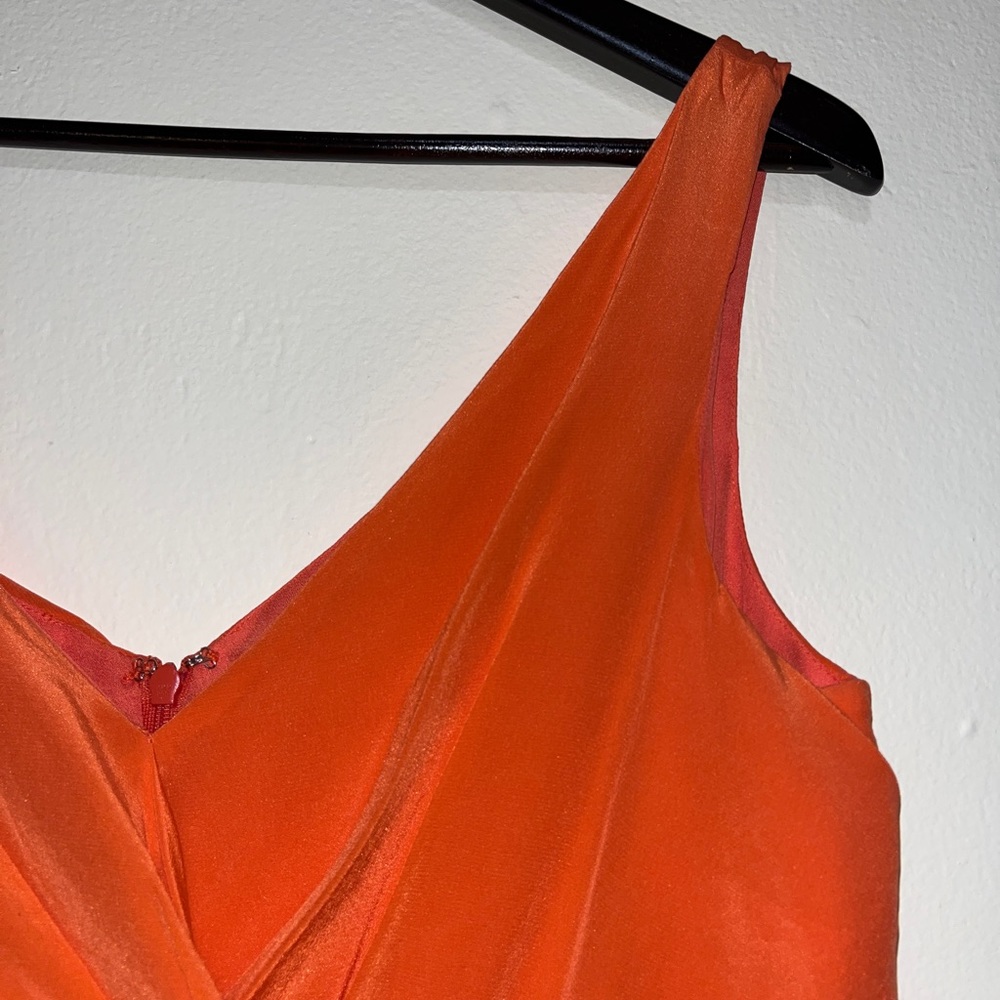 Orange Suzy Chin for Maggy Boutique asymmetrical cocktail dress - Picture 7 of 10
